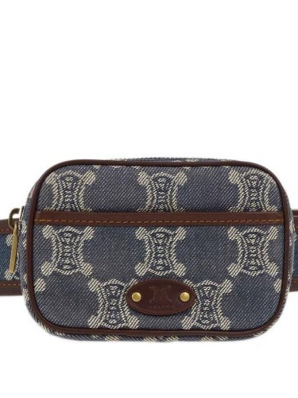 Celine Blue Denim Macadam Belt Bum Bag #SYS00/44 182940